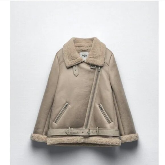 NWT Zara double faced jacket taupe - Picture 9 of 12